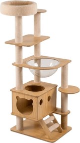 Drapak dla kota HAPPY CAT 147x40x40 cm, beżowy