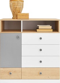 Komoda BRERA 85 cm do Salonu Sypialni 5 Szuflad Dąb