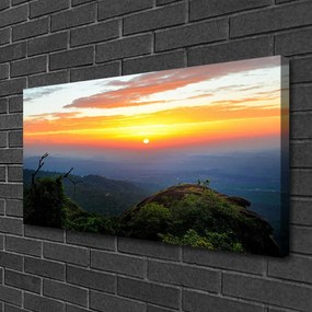 Zdjęcie na płótnie Górski Pejzaż z Gęstym Lasem