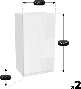 Zestaw Mebli Kuchennych MODERN 200 cm Biały Połysk/Dąb Nowoczesny