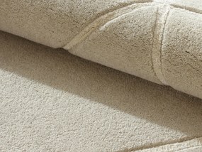 Dywan tuftowany z reliefem z wełny i wiskozy - 160 x 230 cm - Beżowy - 2500g/m² - OSMERA