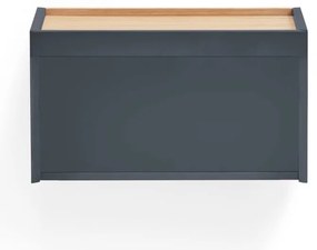 Antracytowo-naturalna szafka nocna w dekorze dębu Otto – Teulat