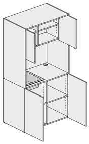 PLAN Kuchnia biurowa NIKA ze zlewem i kranem 1000 x 600 x 2000 mm, grafit, lewo