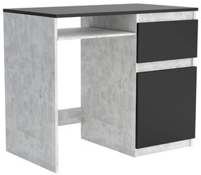 Biurko komputerowe młodzieżowe szkolne 90 cm REMI1 Beton/Czarny