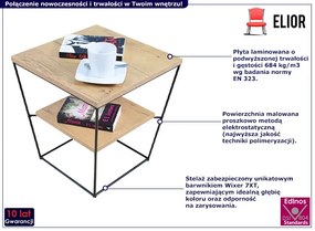 Industrialny stolik kawowy dąb lancelot - Arakin 4X