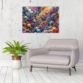 Obraz na szkle - Kolorowe graffiti (70x50 cm)