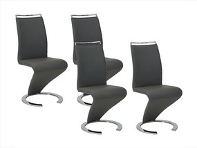 Komplet 4 krzeseł TWIZY - Materiał skóropodobny czarny