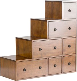 Regał Zen brown, 7szuflad 88x35x88cm