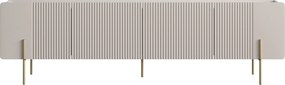 Szafka RTV Malmi 200 cm - kaszmir / crema bianca / złote nóżki