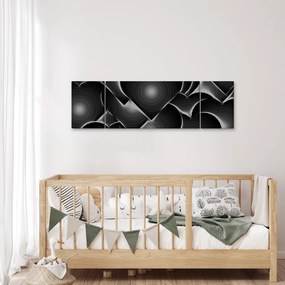 Obraz czarno - białych serc (170x50 cm)