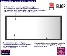 Szare wiszące lustro z podświetleniem LED - Marajo 4X