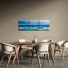 Obraz - Fale morskie (z zegarem) (90x30 cm)
