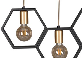 Potrójna geometryczna lampa wisząca - S058-Gesta