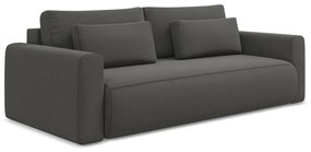 Ciemnoszara aksamitna rozkładana/ze schowkiem sofa 238 cm Kapua – Makamii