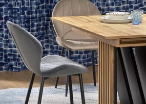 Nowoczesny rozkładany stół Lavende 130-175x85 cm z płyty laminowanej w kolorze dąb wotan/czerń