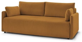 Musztardowa sztruksowa rozkładana sofa 211 cm Marcel – Bobochic Paris