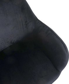 Krzesło do jadalni MCW-F18 (zestaw 6 sztuk),  aksamitna czerń, złote nogi