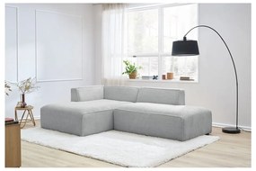 Jasnoszary sztruksowy narożnik modułowy (lewostronny/w kształcie litery L) Megeve – Bobochic Paris