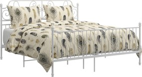 Białe metalowe łóżko małżeńskie 180x200 cm D1-E84
