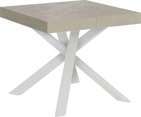 Stół rozkładany 90/194x90 cm Clerk kaszmir nogi białe