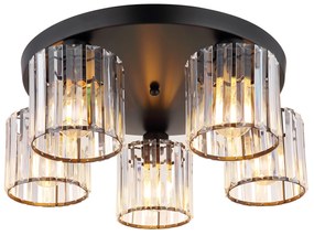 Lampa sufitowa kryształowa EBT023-5C CZARNA