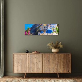 Obraz - Santorini, Grecja (z zegarem) (90x30 cm)