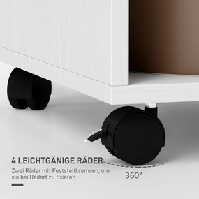 HOMCOM Szafa Garderoba, 60 cm x 40 cm x 127 cm, 1 Drążek na Ubrania, 2 Półki, Biały