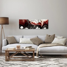 Obraz - Marmurowa abstrakcja (z zegarem) (90x30 cm)