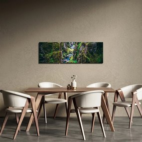 Obraz - Rzeka w skalistej dolinie (z zegarem) (90x30 cm)