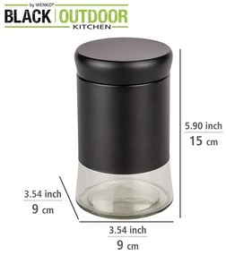 Szklany pojemnik na żywność na żywność Black Outdoor Kitchen Boga – Wenko