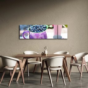 Obraz - jagody w filiżance (170x50 cm)