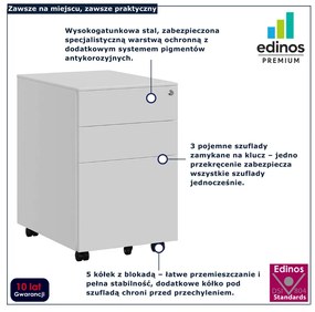 Biały kontenerek na kółkach D1-F52