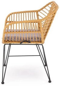 Krzesło rattanowe K541 naturalne/szare HALMAR