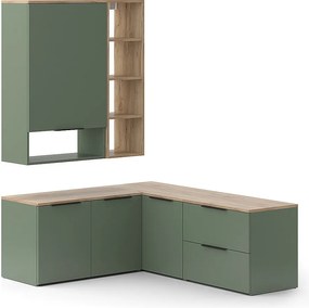 Ściana w salonie zielony 80x40x50 wido