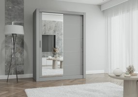 Szafa przesuwna LYON z lustrem 150 cm szary