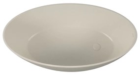 Wanna wolnostojąca owalna beżowa matowa z konglomeratu 160 x 85 cm KALMI BEIGE MATT z przelewem typu SLIM cienki rant