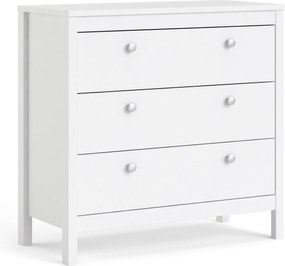 Komoda z szufladami na nóżkach Madrid 3S biały mat