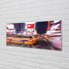 Szklany Panel Samochód w Blasku Miejskich Świateł