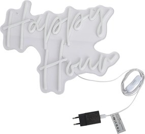 Neonowa lampa ścienna biała z LED - Happy Hour