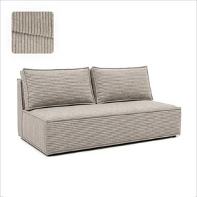 Sofa z Funkcją Spania MAVIA Beżowa Sztruksowa Japandi