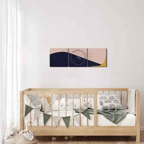 Obraz - Akwarelowe góry N⁰2 (z zegarem) (90x30 cm)