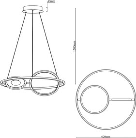 Ledowa lampa wisząca ring Seppia No.2