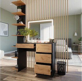 Toaletka antracyt/złoty dąb 90x40x75 sherry