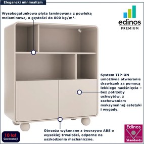 Kaszmirowy nowoczesny regał witryna z szafką R7-A21