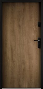 Pełne stalowe drzwi wejściowe wys. 207 x szer. 100 cm efekt orzecha - grubość 55 mm - otwieranie lewe - AGUEDA