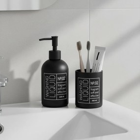 Szklany dozownik do mydła i kubek na szczoteczki ONYX