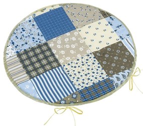 Bellatex Poduszka Adéla okrągła gładka Patchworkniebieska 40 x 40 cm
