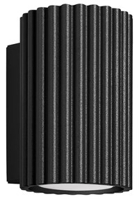 Kinkiet KARBON 10 czarny ryflowany SOLLUX  LIGHTING