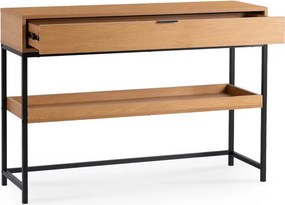 Konsola do Przedpokoju RUBY 100 cm z Półką Dąb/Czarny Loft