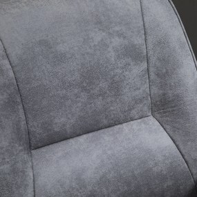 HOMCOM Krzesło biurowe fotel biurowy obrotowy regulowany mikrofibra pianka szary | Aosom PL